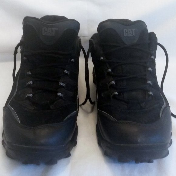 "CAT" Caterpillar Men's Black & Grey Steel Toe Shoes-Size Wide Width 12 - Picture 2 of 16